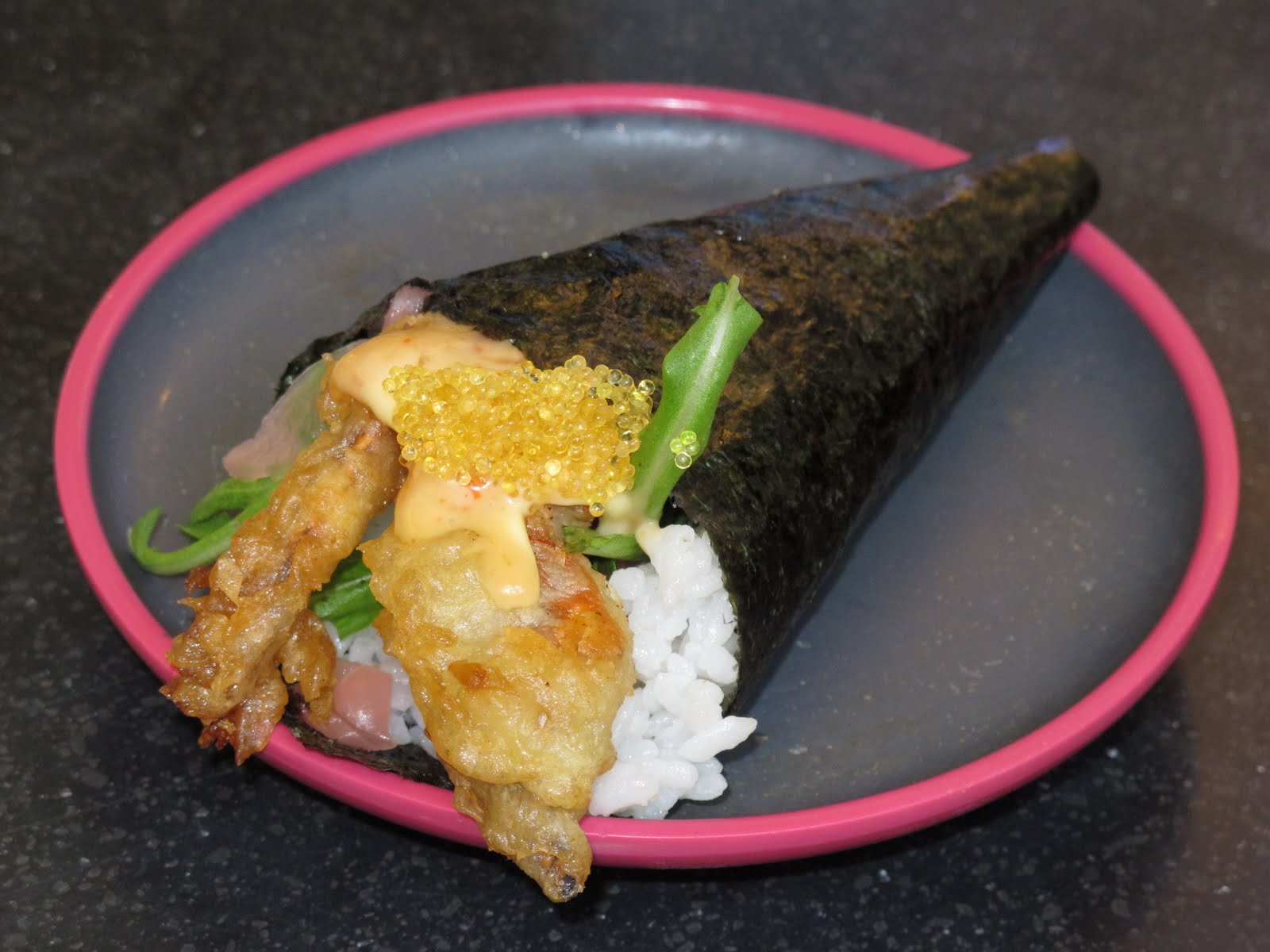 THE SUSHI DIVA YO! Sushi of London Shrimp Tempura Roll with Wasabi