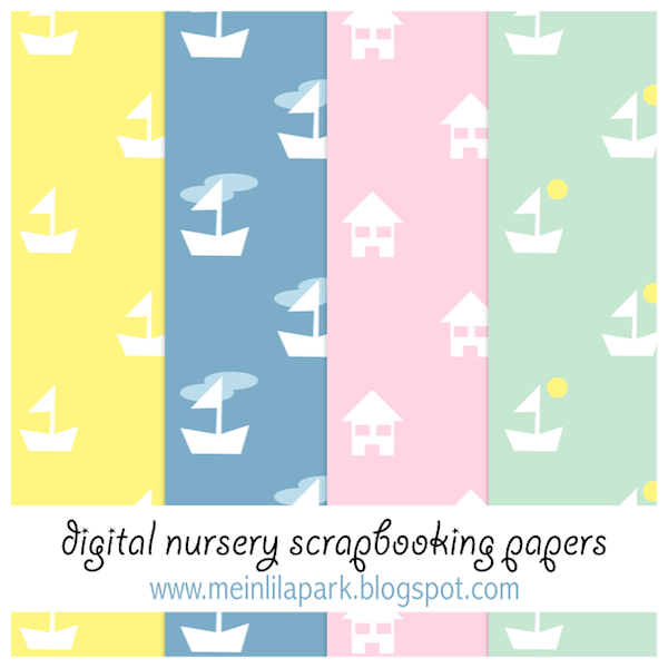 Free digital nursery scrapbooking papers ausdruckbares Geschenkpapier