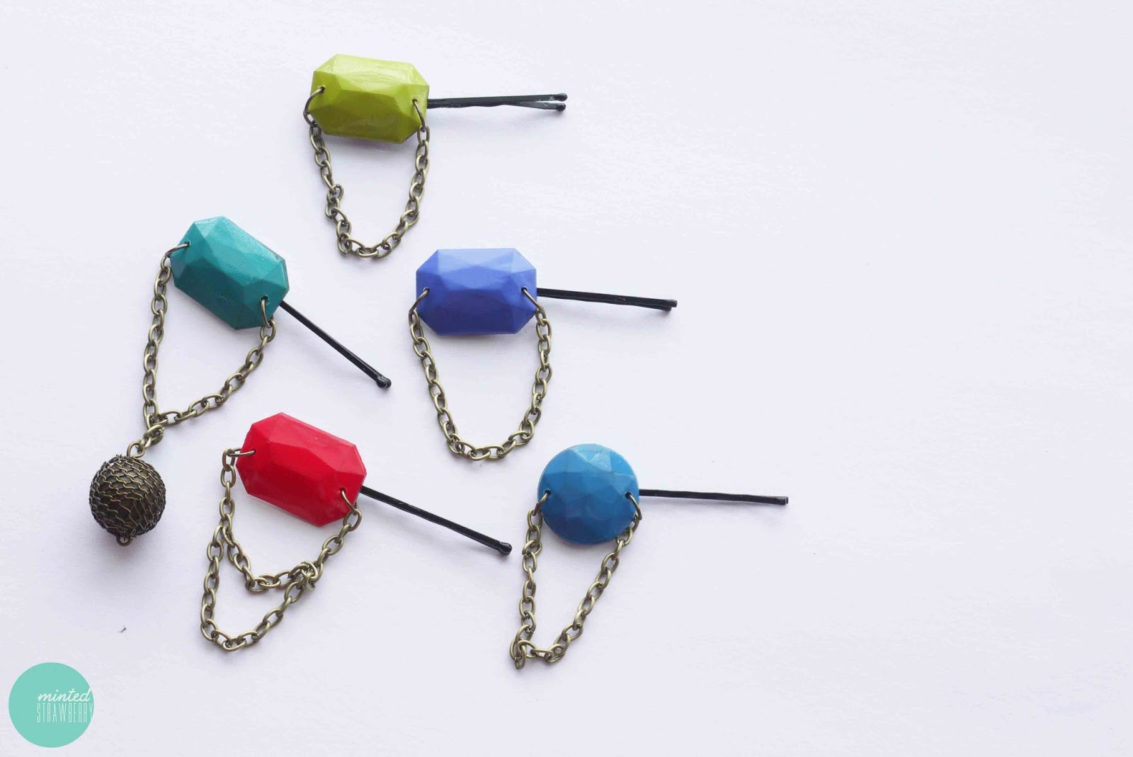 DIY Boho Gem Clips Minted Strawberry