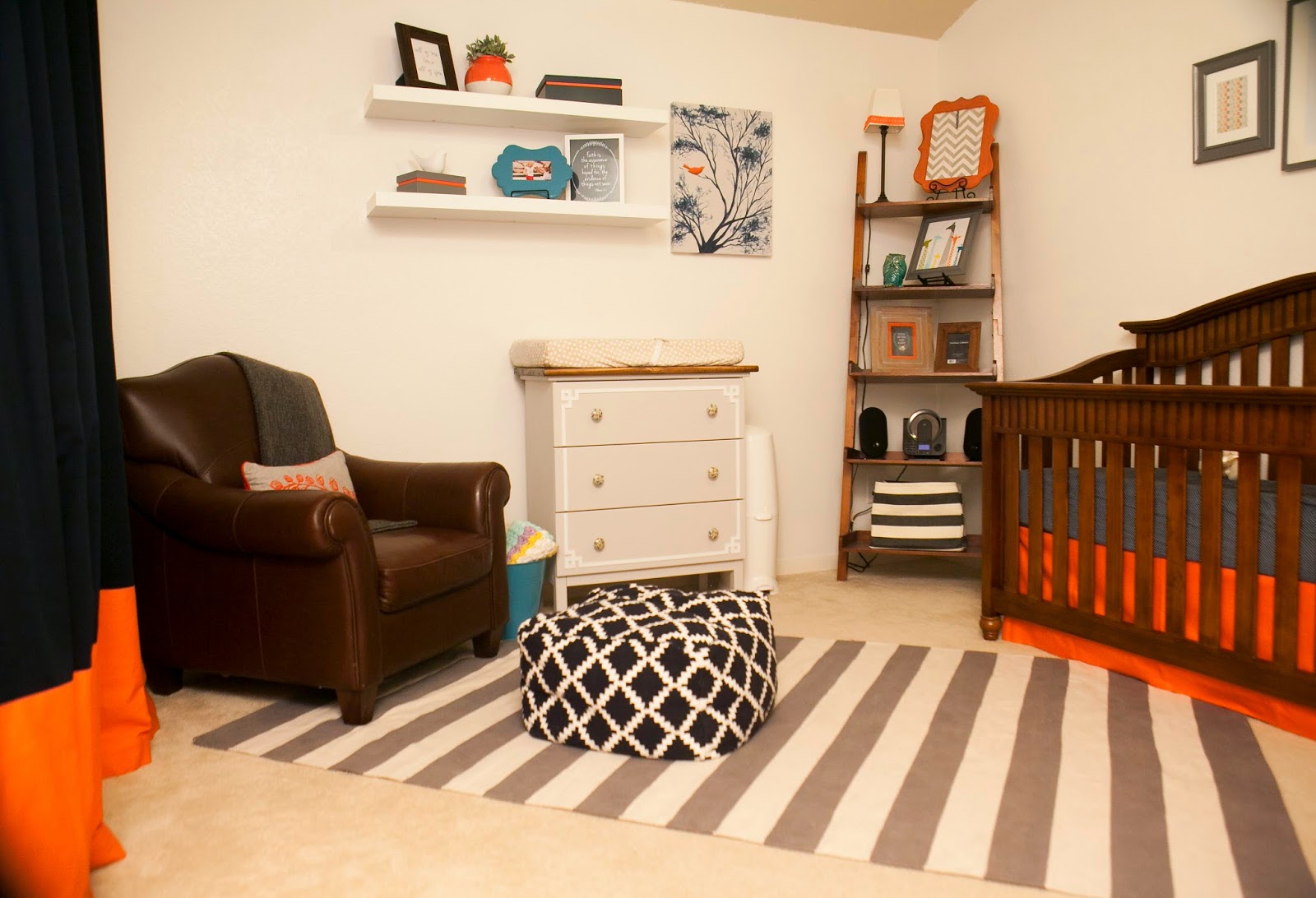 navy and coral nursery