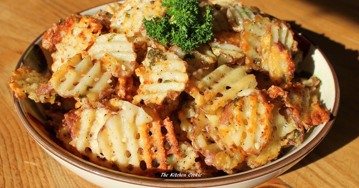 Peppery Parsleyed Parmesan Oven Roasted Waffle Fries