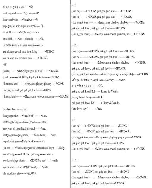 RENDINATION: Lirik Lagu: 7 ICONS ~ PLAYBOY (vocal parts)