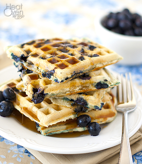 Malted Blueberry Waffles