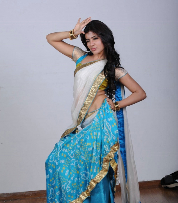 Latest Samantha in blue half Saree New photo stills ~ LATEST MOVIES STILLS