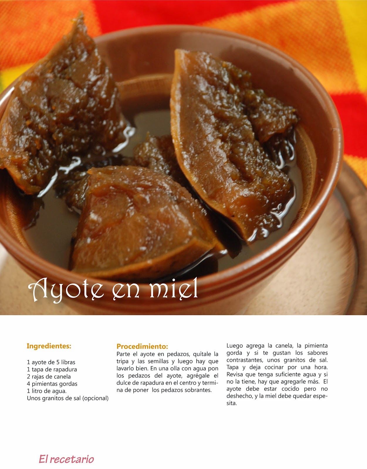 Con Sabor Catracho: Ayote en miel, la receta