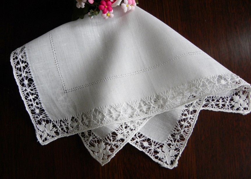 The Pink Rose Cottage Vintage Bridal Wedding Handkerchiefs
