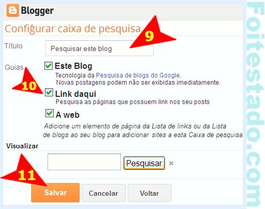 Configurar barra de pesquisa do google pro blogger Configurar barra de pesquisa do google pra fazer busca no blog