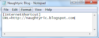 Cara Mudah Membuat Shortcut Alamat Web dengan Notepad Naughtyric Blog