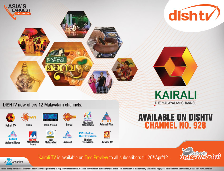 to Recharge Now Shop Kairali Tv on Dishtv Channel No.928