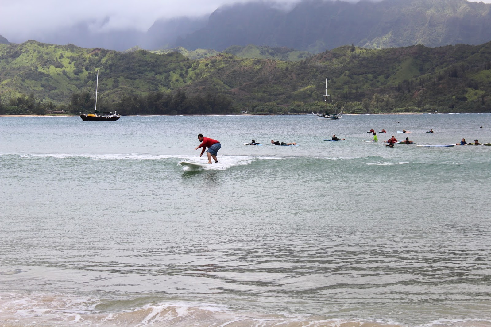 Breezy Days Learning to Surf in Hanalei Bay