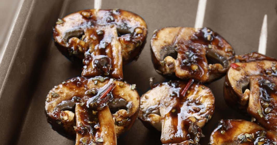 Pinterest cookbook Marinated Grilled Mushrooms