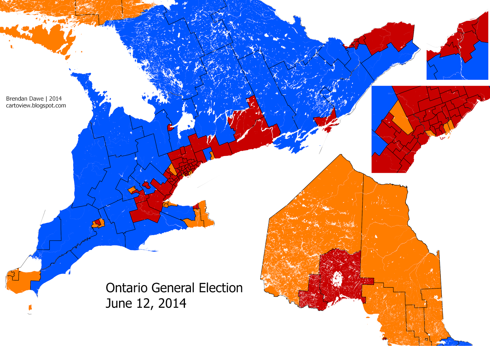 A Cartographic View Ontario Election Result 2014