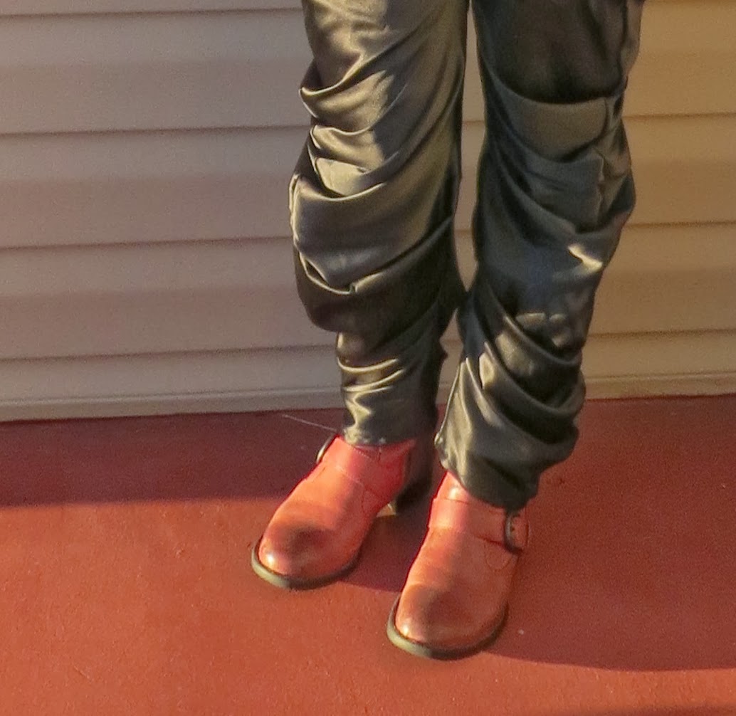 The Confident Journal Apple Peel Black Satin Pants Based on a