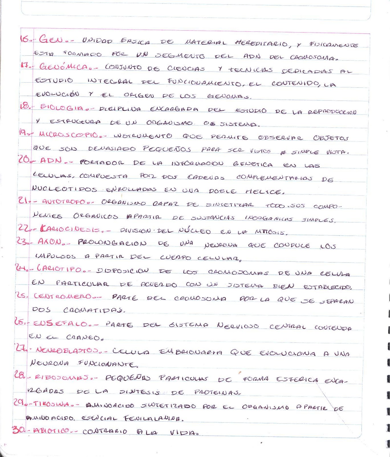 GLOSARIO DE BIOLOGIA glosario de biologia: