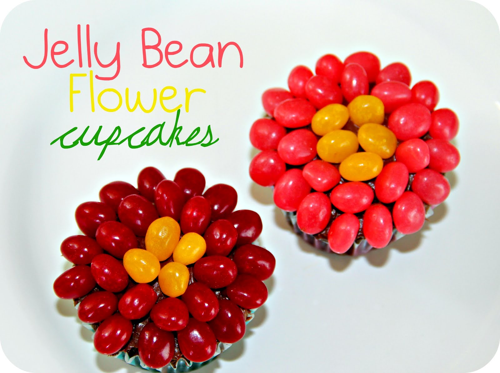 Blue Skies Ahead Jelly Bean Flower Cupcakes