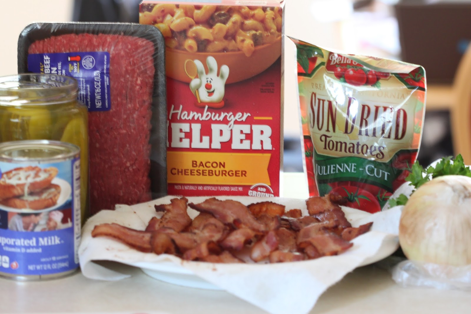 Tortillas and Honey Bacon Cheeseburger Hamburger Helper®
