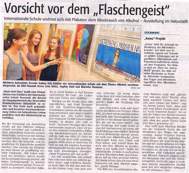 Artikel aus der Rheinpfalz vom 30. Mai 2012. Aktuelle Ausstellung im Hetzelstift  Interview mit de