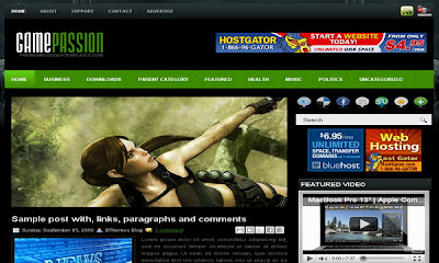 Game Black Blogger Template
