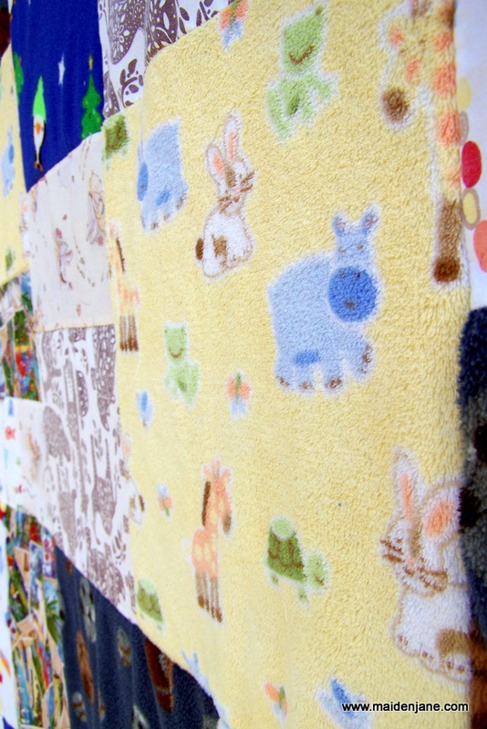 Quilt From Baby Blankets and Sheets Maiden Jane