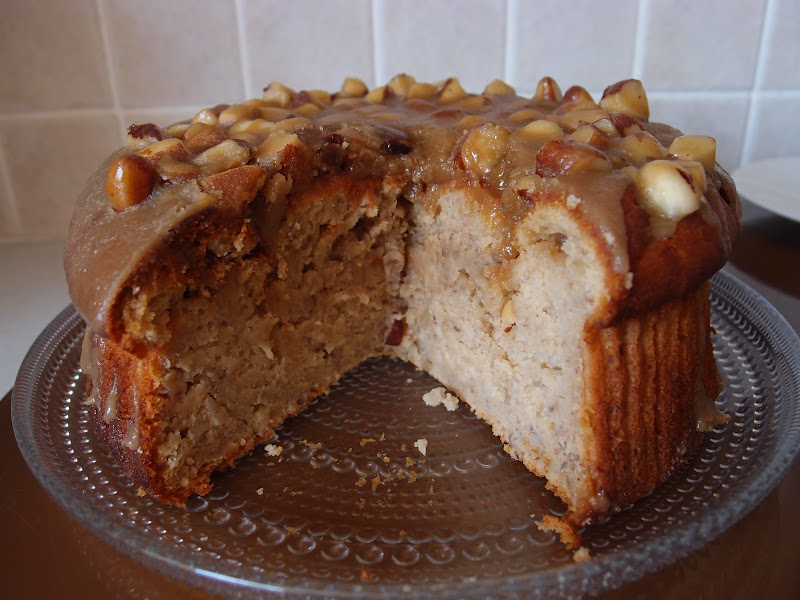 The Caked Crusader Toffee topped banana and brazil nut cake