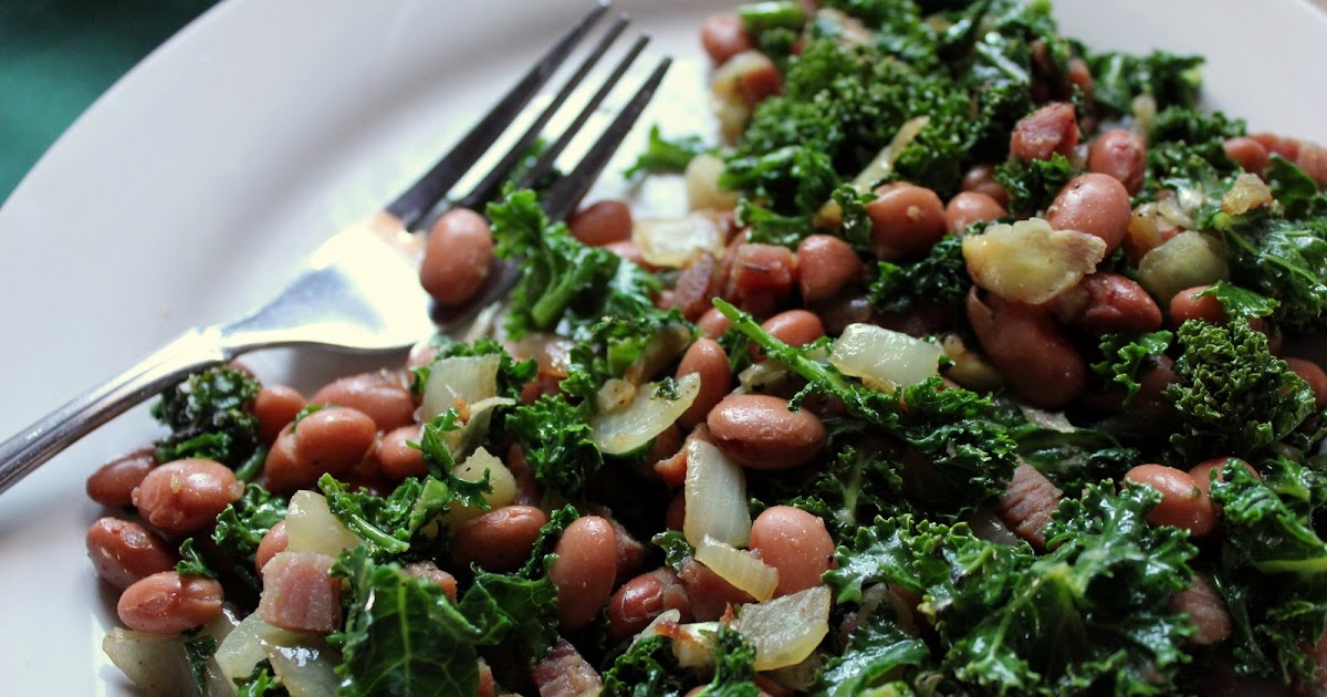 Fill 'Er Hup! Bonus Sauteed Kale & Beans with Onion and Garlic