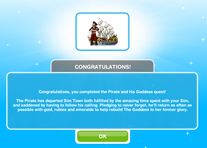 Sims Freeplay Quests and Tips The Pirate and his Goddess quest!