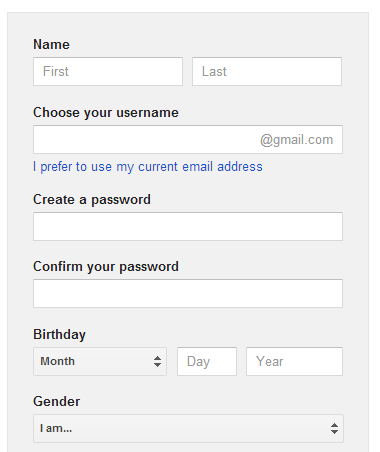 Create a gmail account