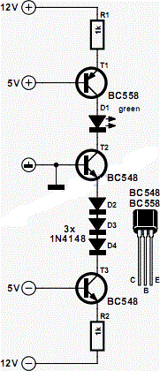 Monitor voltage + and - 5VDC + and - 12VDC Circuit Diagram