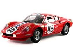 Ferrari Diecast  Hotwheels Elite T 6258 Ferrari Dino 246 GT Le Mans 1972 NART