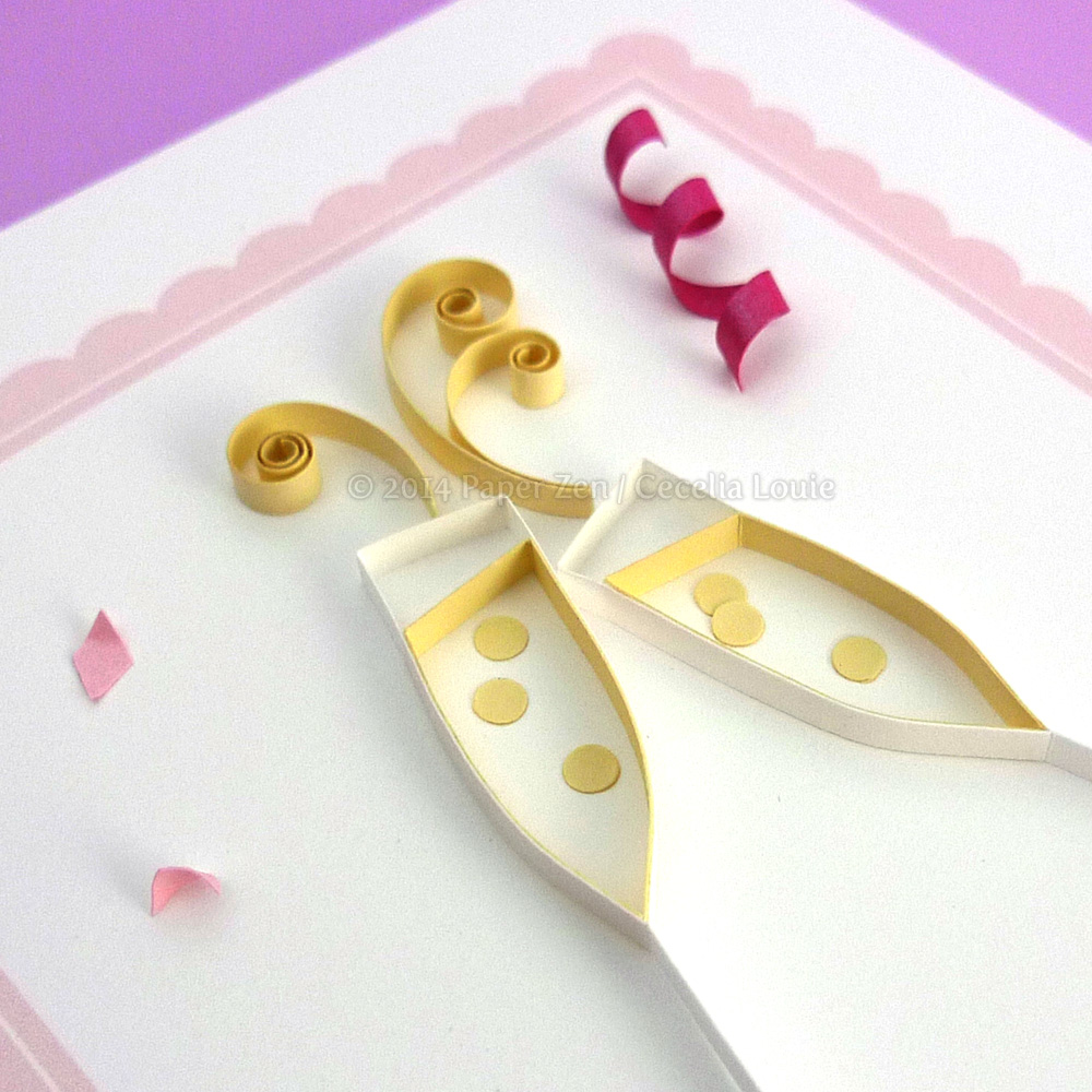 to Paper Zen Cecelia Louie Quilled Champagne Congratulations