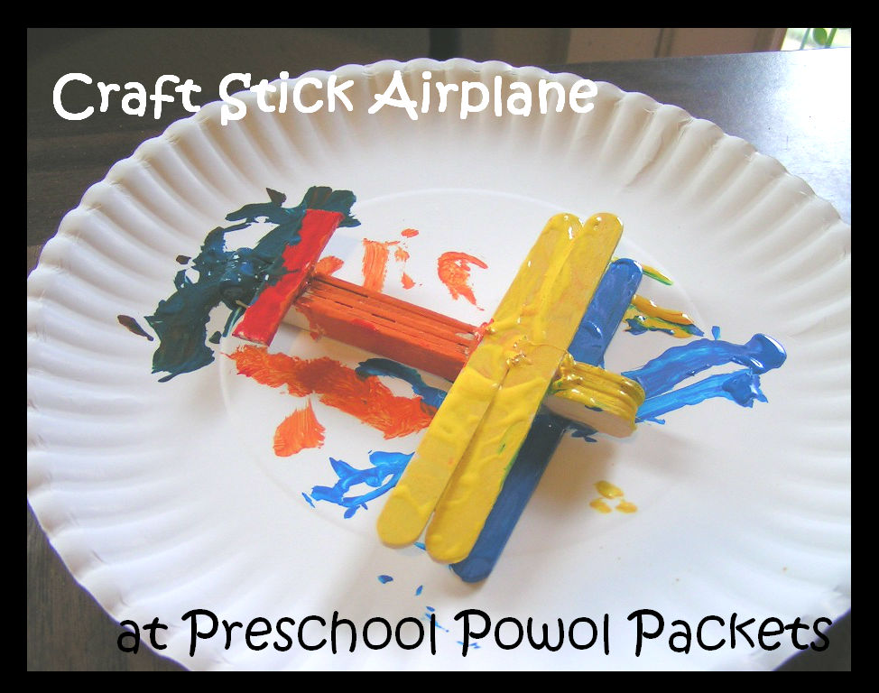 Craft Stick Airplane Preschool Powol Packets