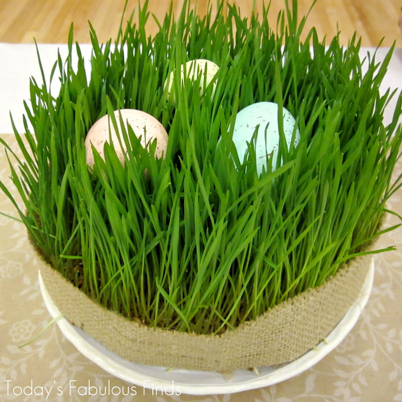 Today's Fabulous Finds Three Easter Wheat Grass Centerpieces and an Update