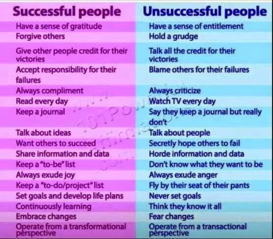 Successful Vs Unsuccessful Chart