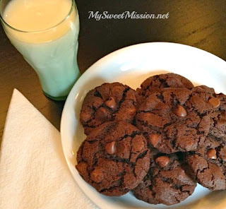 Fudgy Double Chocolate Cookies by MySweetMission.net