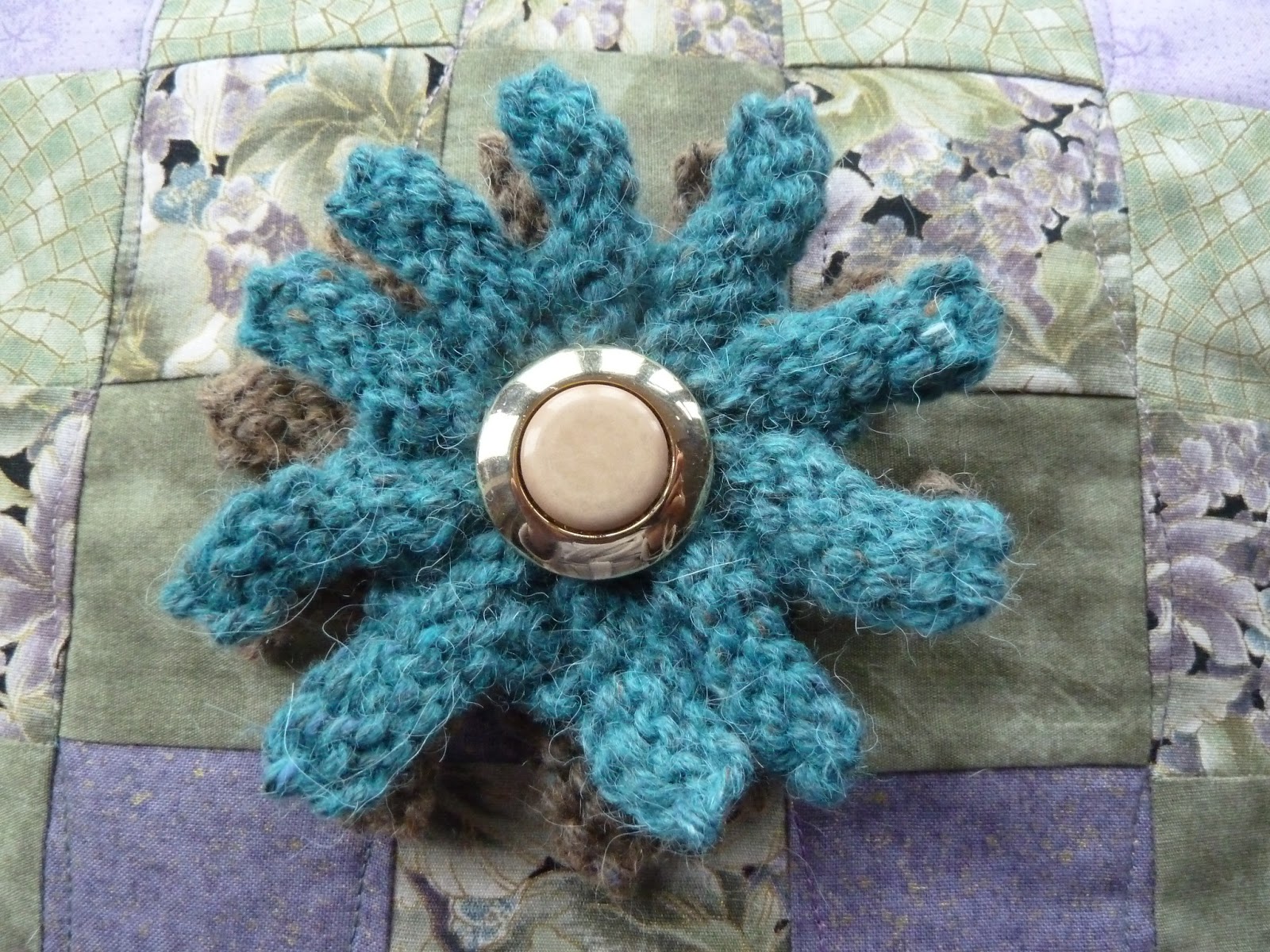 woollycrafts Knitted Flower Brooch