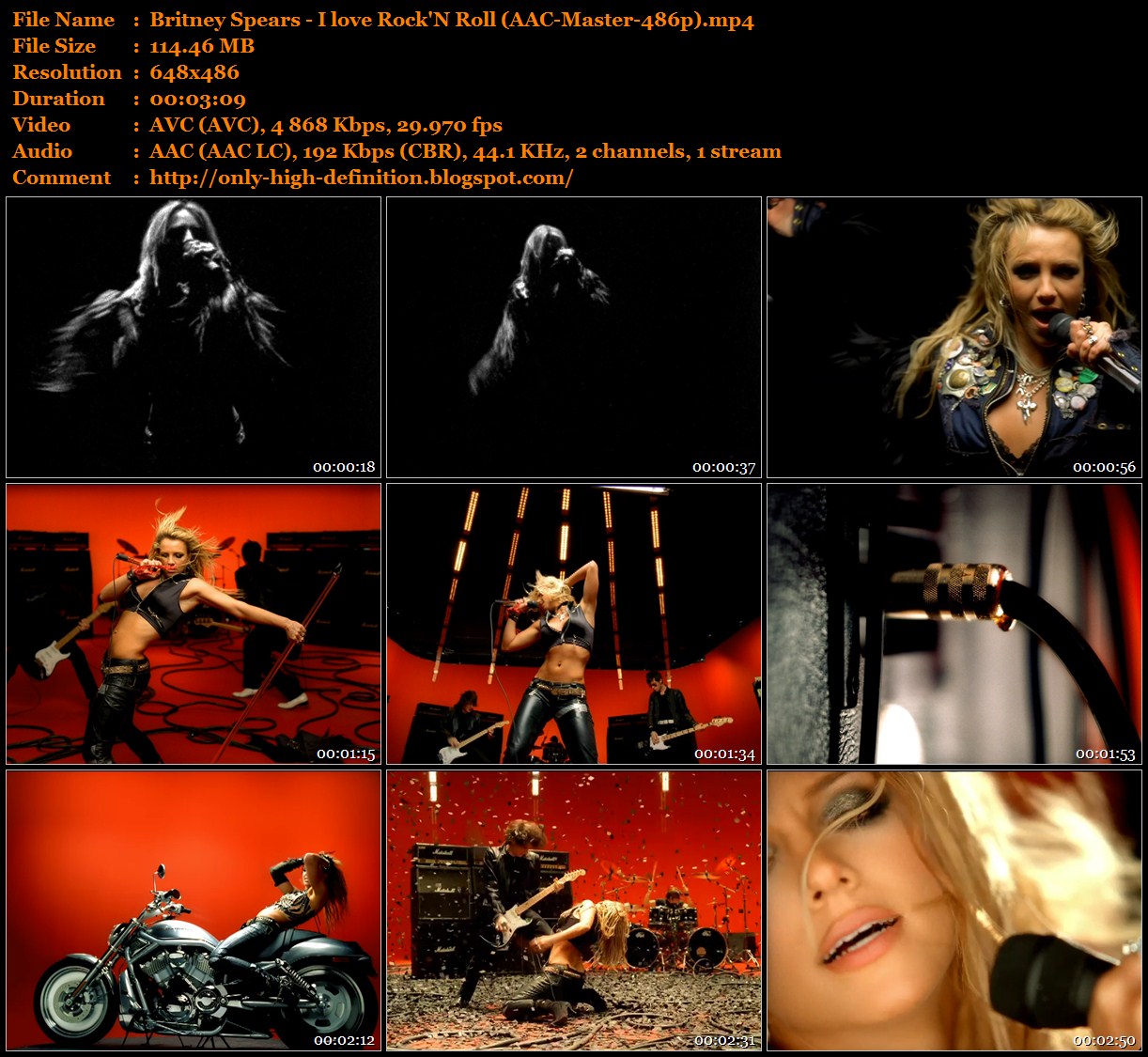 only high definition: britney spears - i love rock'n roll (aac