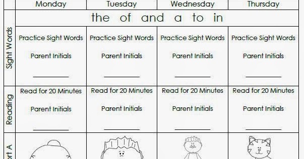 Custom Homework and Sight Word Packets