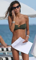 Claudia Galanti wears a Green BIkini at Miami
