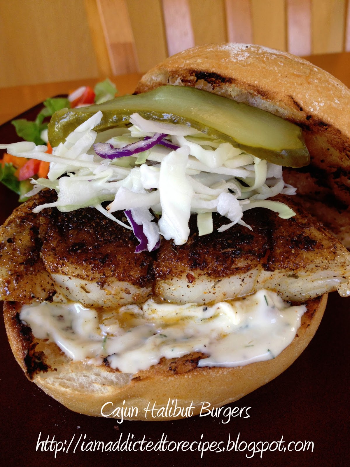 Addicted to Recipes Cajun Halibut Burgers