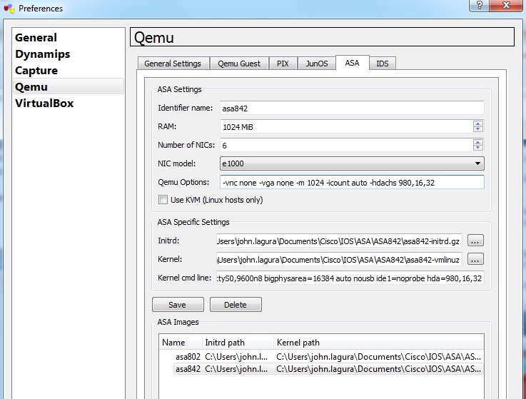 How to select serial cable in gns3 asa setup sitewes