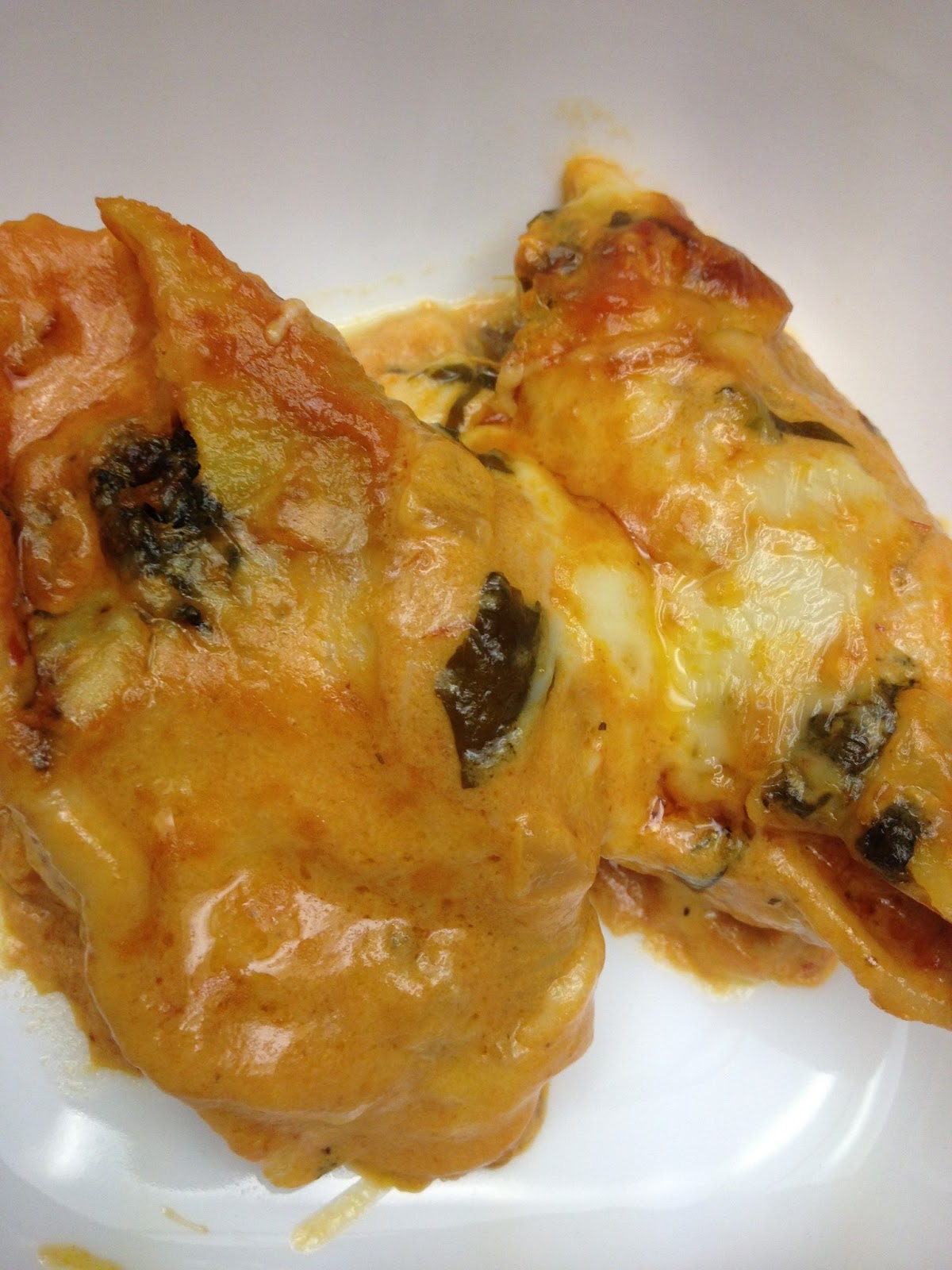 Sausage And EggplantStuffed Shells In A TomatoBasil Cream Sauce