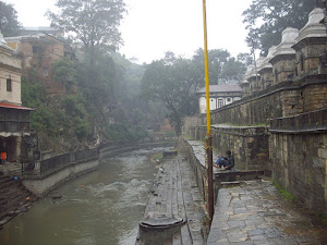 Bagmati river flowing through Pashupati.