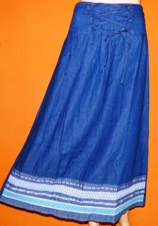 Rok Jeans Aplikasi Renda Rok Jeans Aplikasi Renda