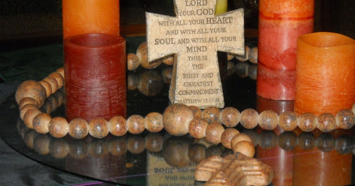 Doing and Being Large Prayer Beads and Candles Accent