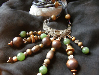 Aventurine,wood&metal necklace - sold