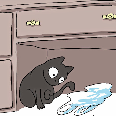 batman cat sees plastic bag
