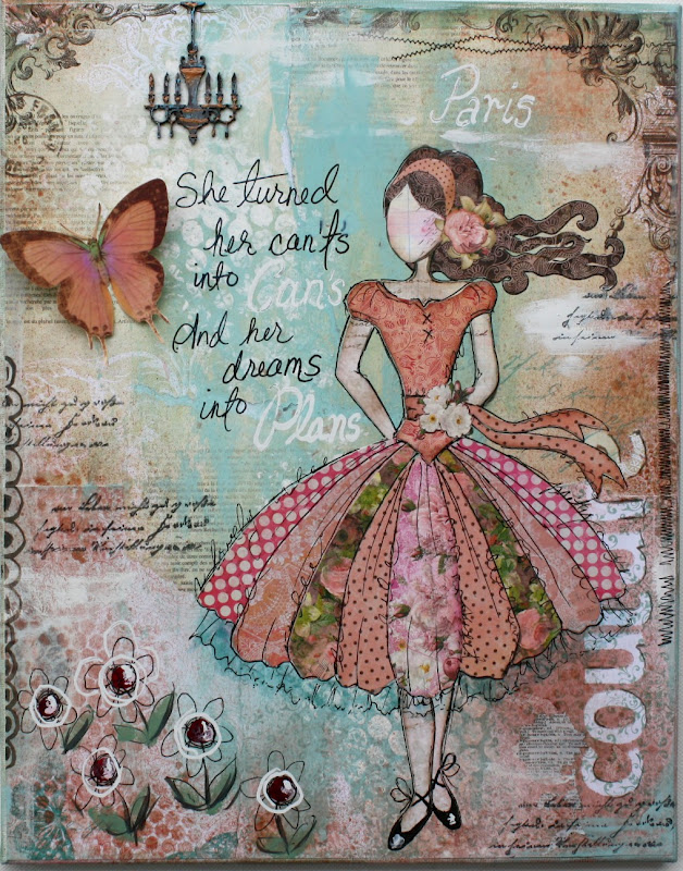 Such a Pretty Mess Mixed Media fun with Bo Bunny! Template & another