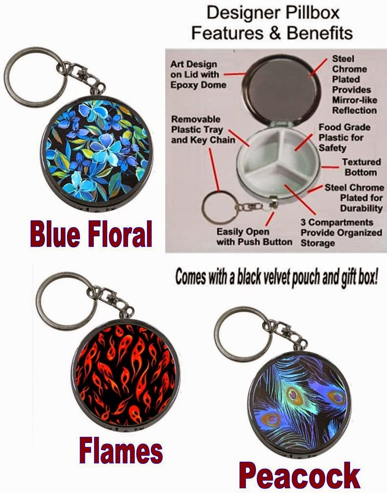 Pill Box Keychain Case