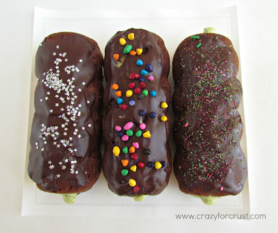 Chocolate doughnuts with sprinkles