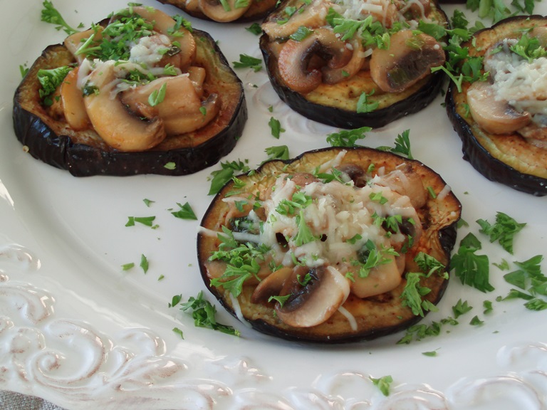 Pass to the Left Eggplant Mushroom Stacks